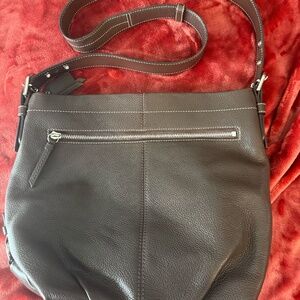 Vintage COACH Pebble Leather  Mahogany Shoulder Or Crossbody Bag